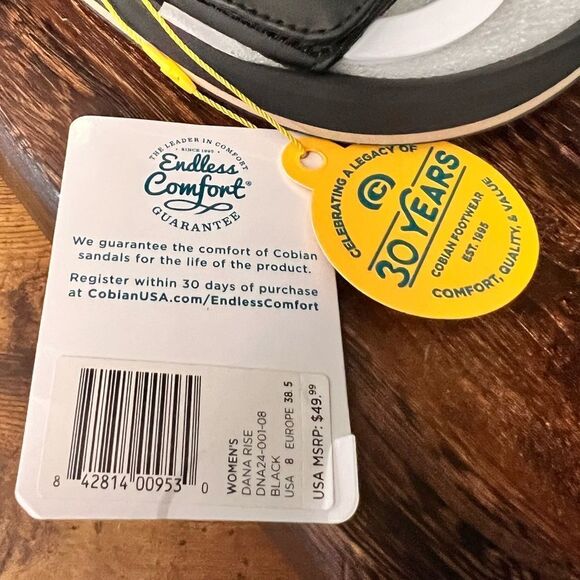 Cobian Women's Dana Rise Synthetic Leather Strap Slides Sandals, Black Sz 8. NWT - Picture 12 of 13